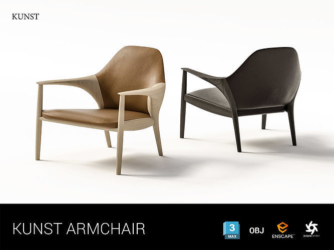 KUNST ARM CHAIR Low-poly 3D model