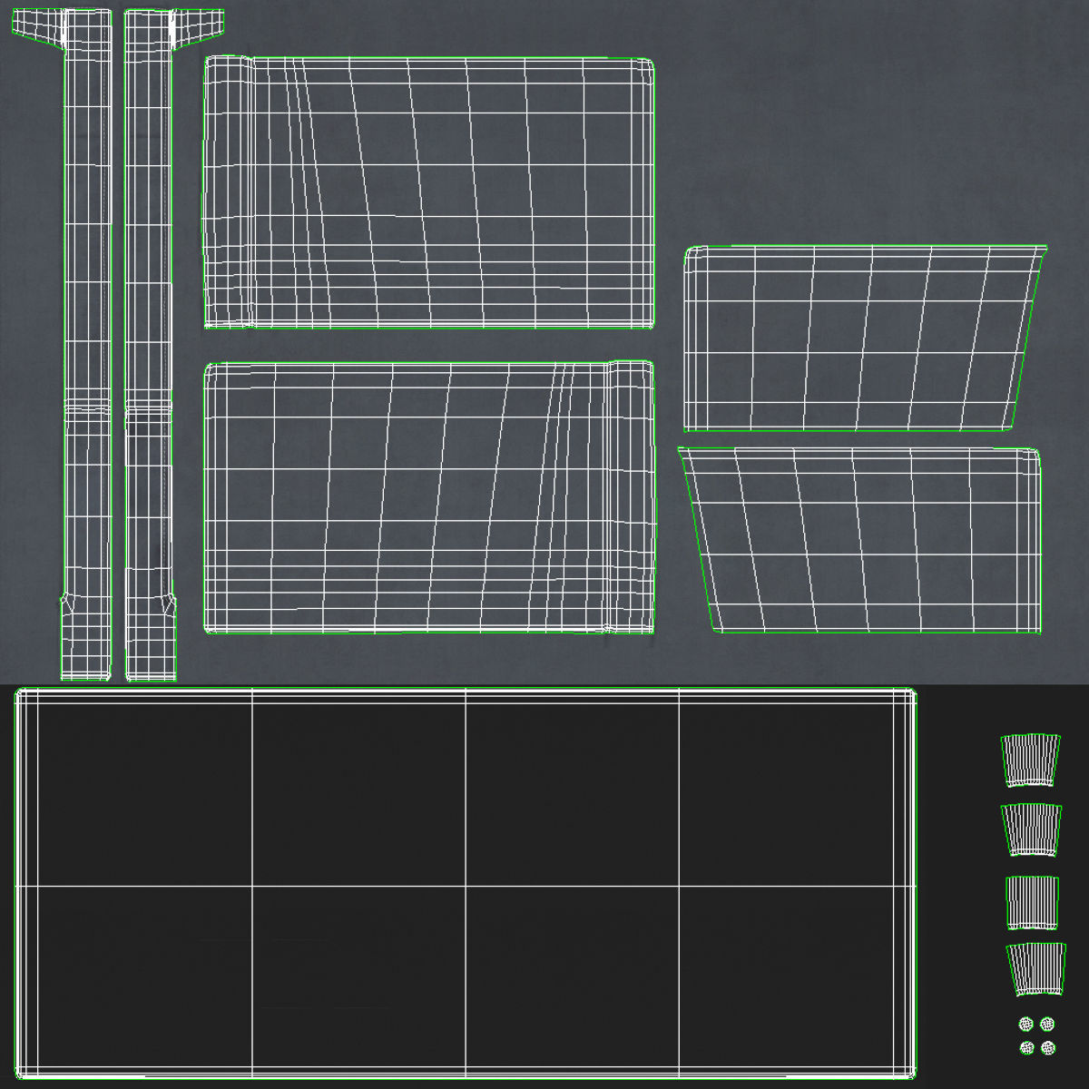Sofa - Set Part 4 Low-poly 3D model_7