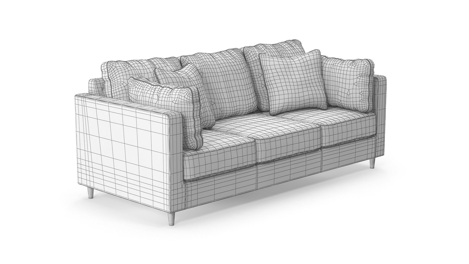 Sofa - Set Part 4 Low-poly 3D model_6