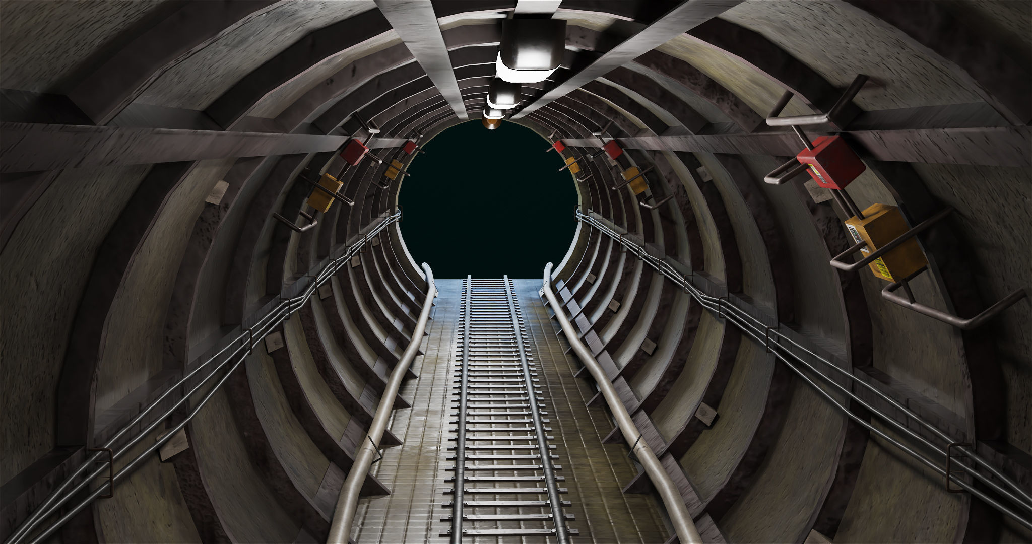 Train Tunnel02 All PBR Unity UE V-Ray Textures Included Low-poly 3D model_3