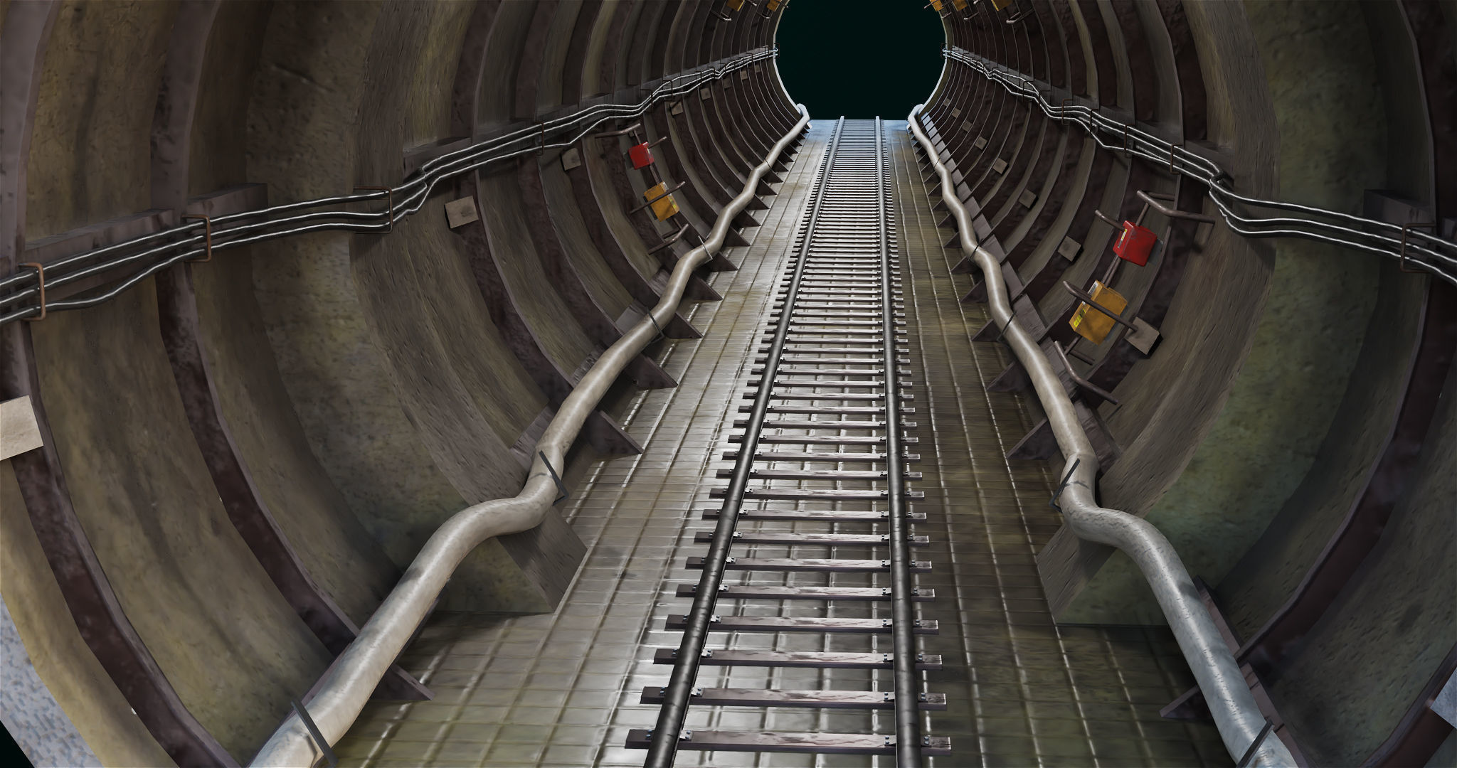 Train Tunnel02 All PBR Unity UE V-Ray Textures Included Low-poly 3D model_2