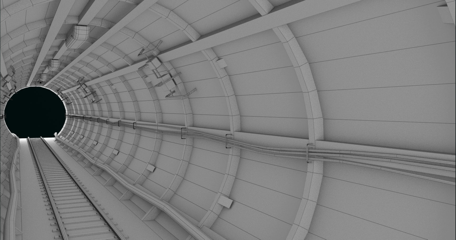 Train Tunnel02 All PBR Unity UE V-Ray Textures Included Low-poly 3D model_23