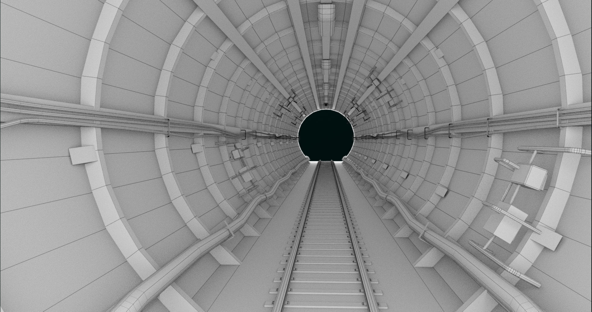 Train Tunnel02 All PBR Unity UE V-Ray Textures Included Low-poly 3D model_21