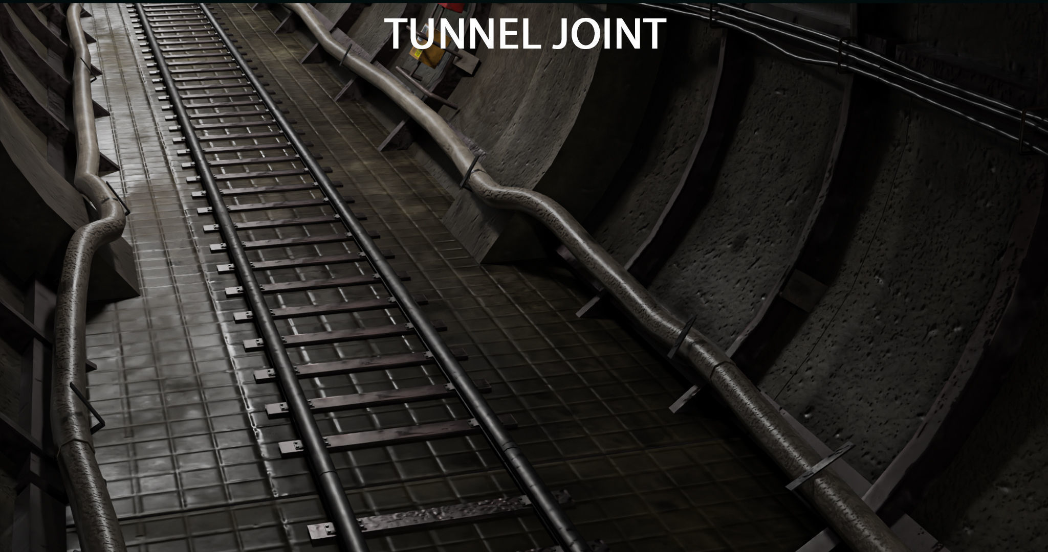 Train Tunnel02 All PBR Unity UE V-Ray Textures Included Low-poly 3D model_7