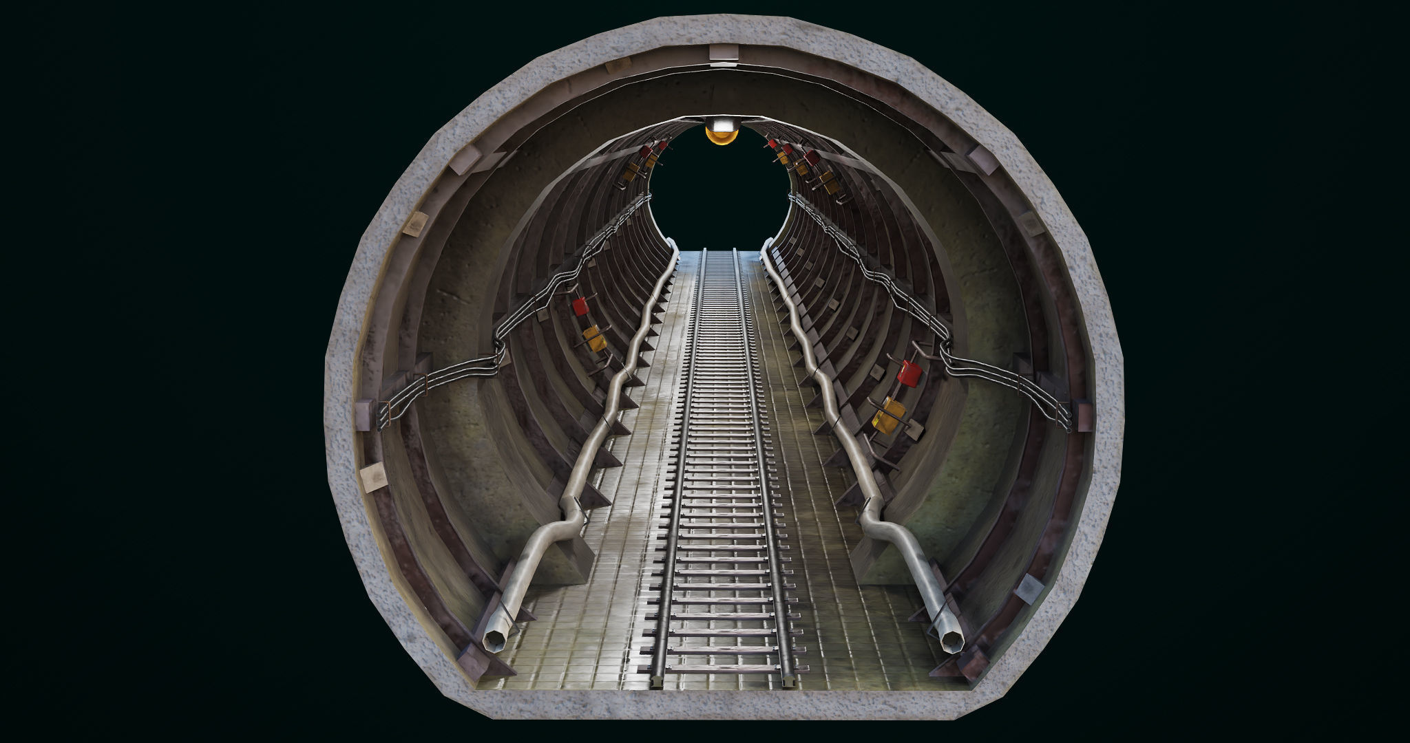 Train Tunnel02 All PBR Unity UE V-Ray Textures Included Low-poly 3D model_1