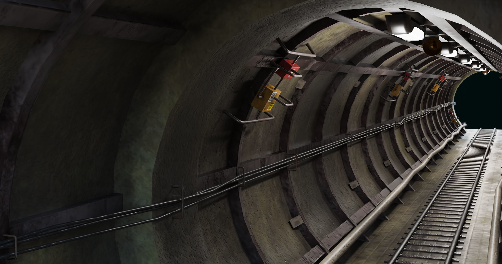 Train Tunnel02 All PBR Unity UE V-Ray Textures Included Low-poly 3D model_12