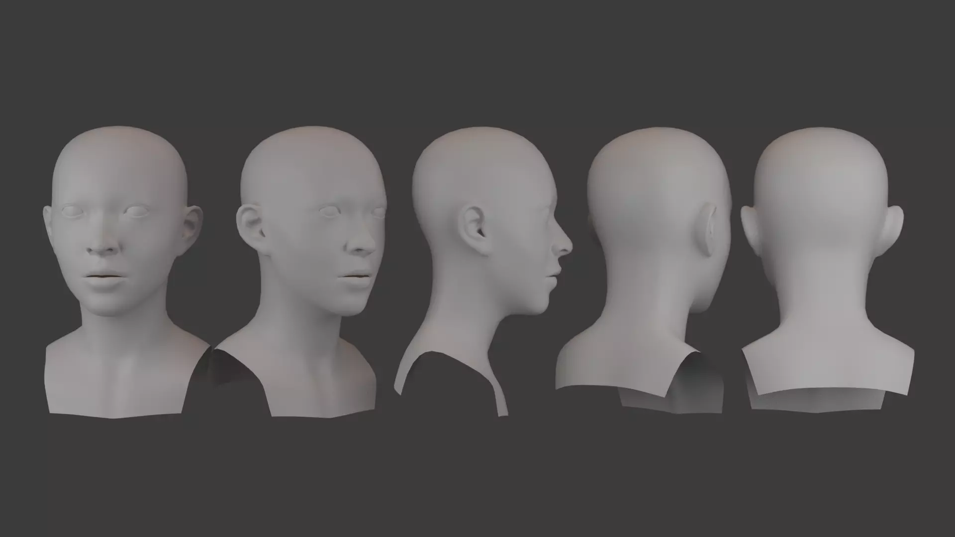 Basemesh Female Head 3D model_0