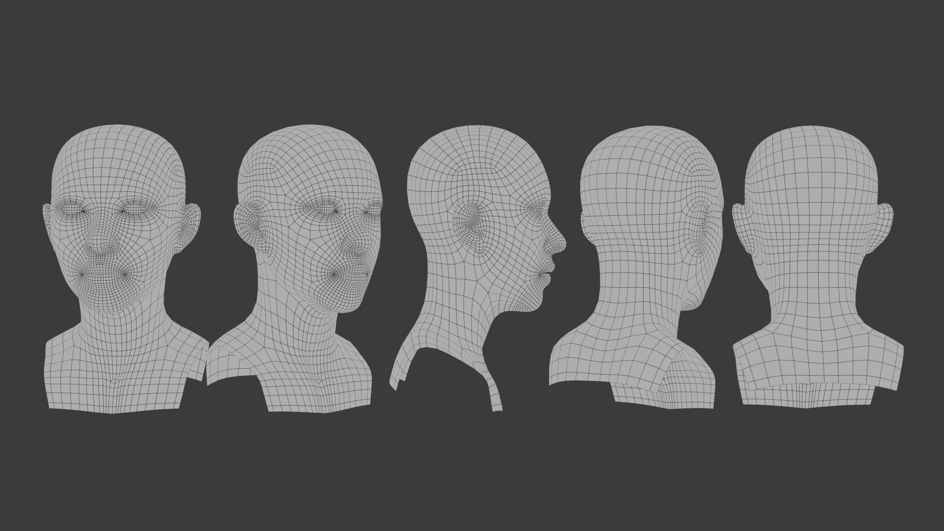 Basemesh Female Head 3D model_2