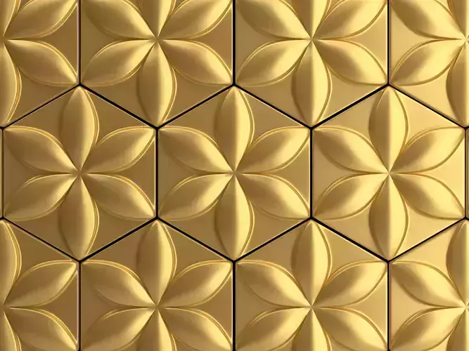 Panel3d Flower circle pattern 3D model