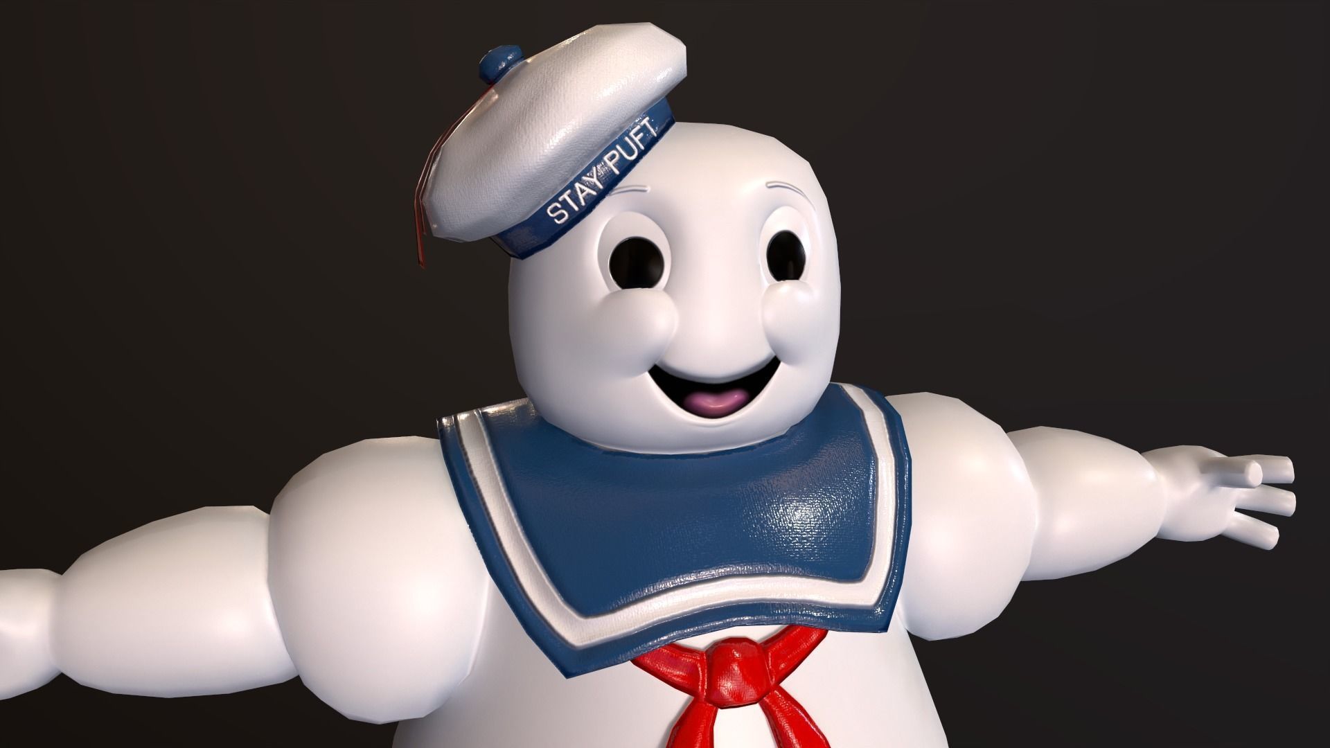 Marshmallow man Staypuft Low-poly 3D model_2