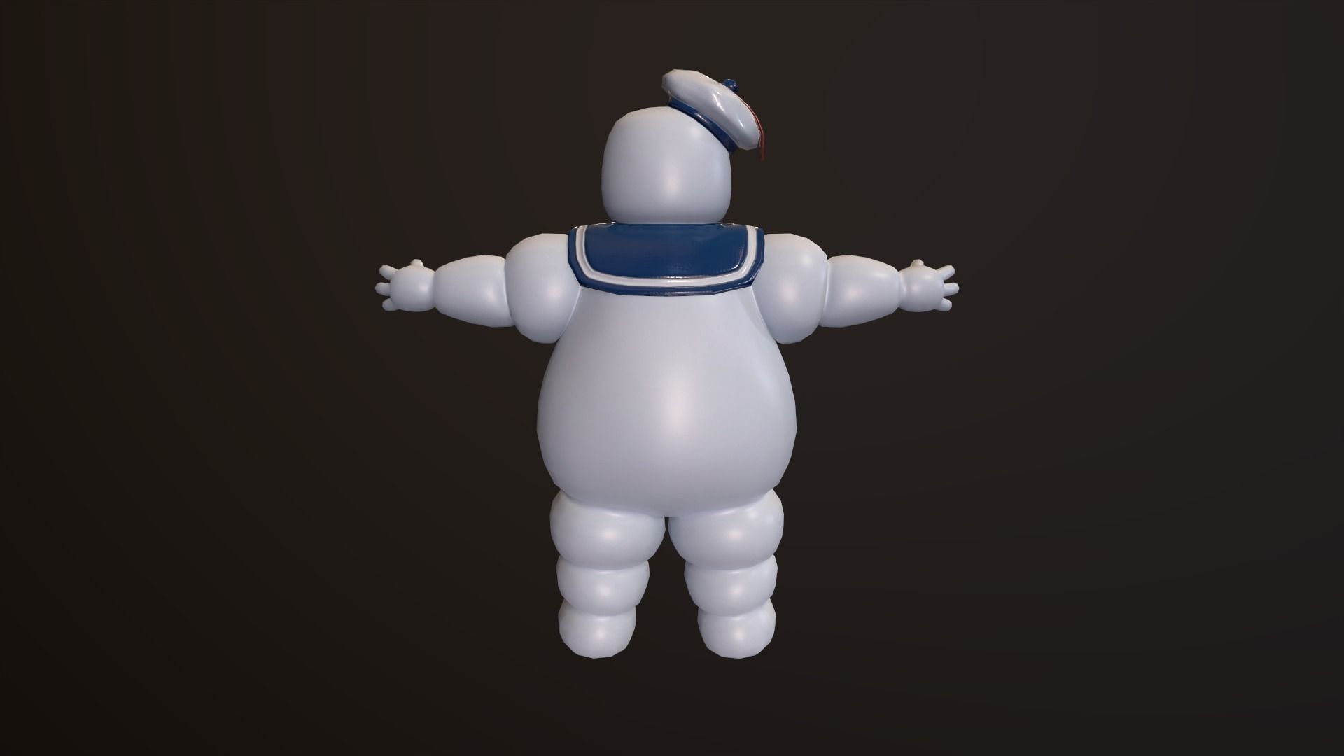 Marshmallow man Staypuft Low-poly 3D model_5