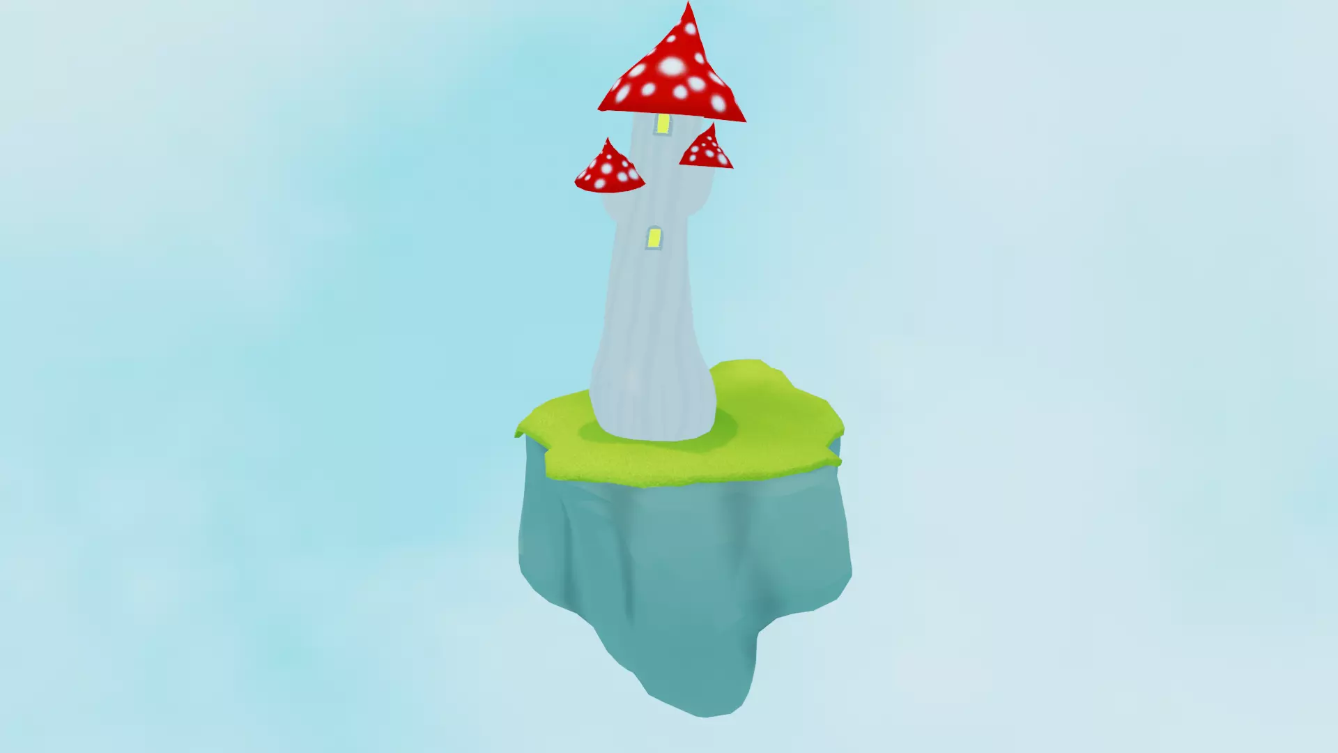 Mushroom Wizards Tower Low-poly 3D model