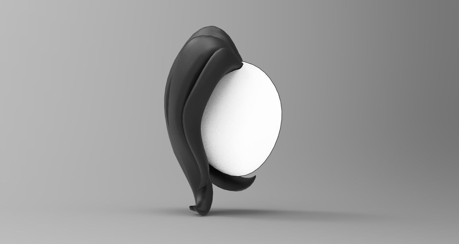 Hairstyle3 penguin mirror Low-poly 3D model_2