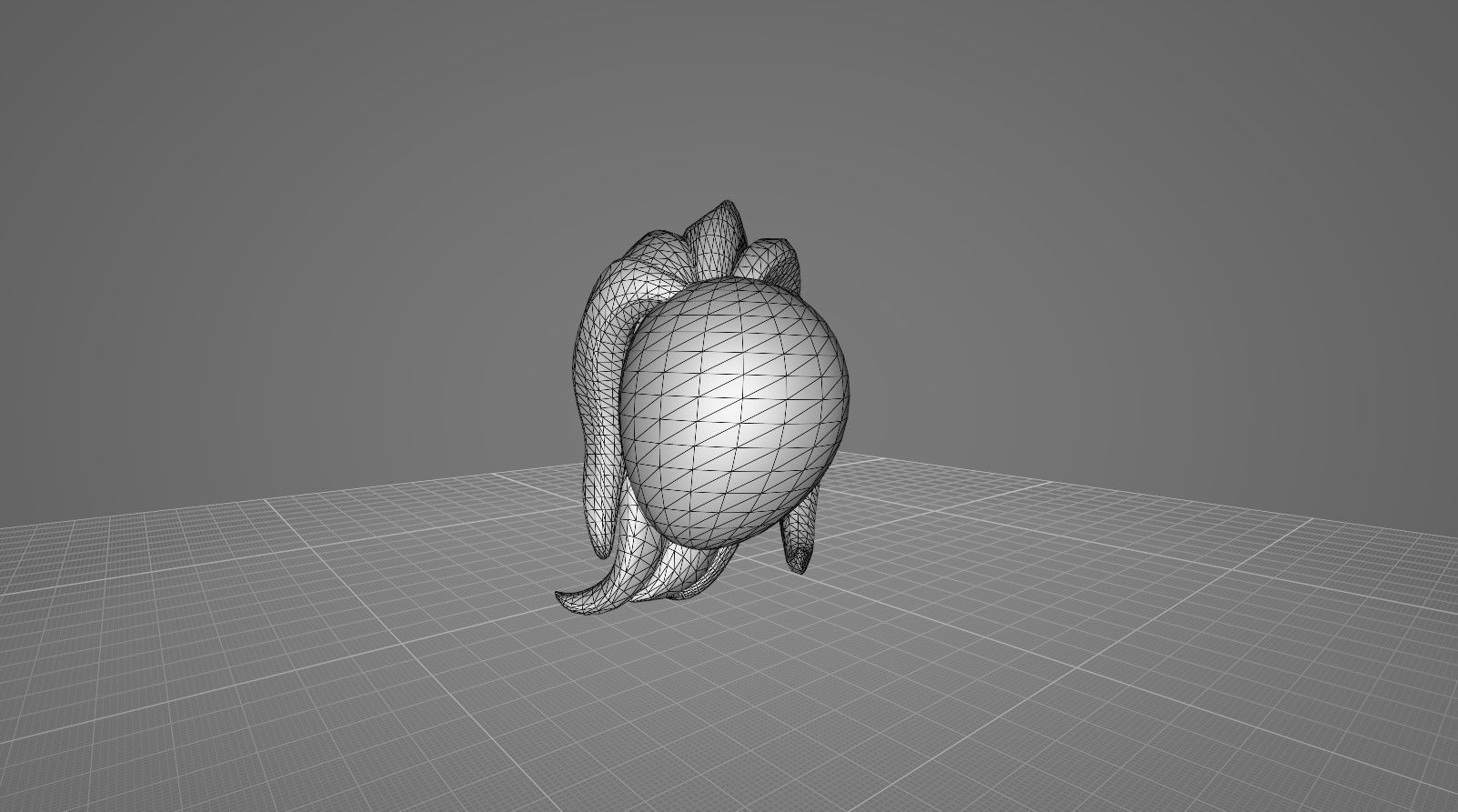 Hairstyle3 penguin mirror Low-poly 3D model_6