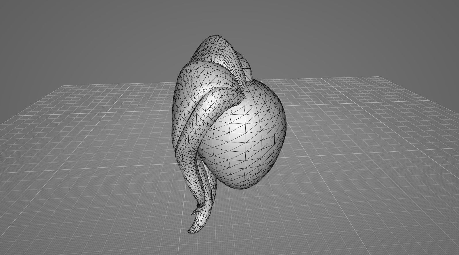 Hairstyle3 penguin mirror Low-poly 3D model_1