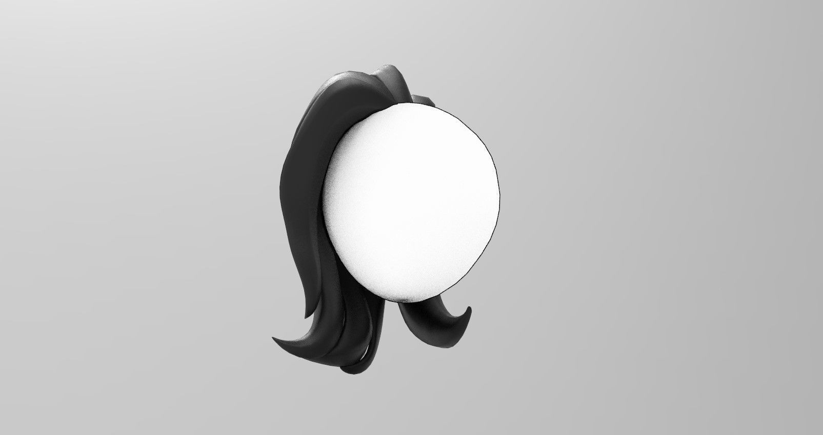 Hairstyle3 penguin mirror Low-poly 3D model_19