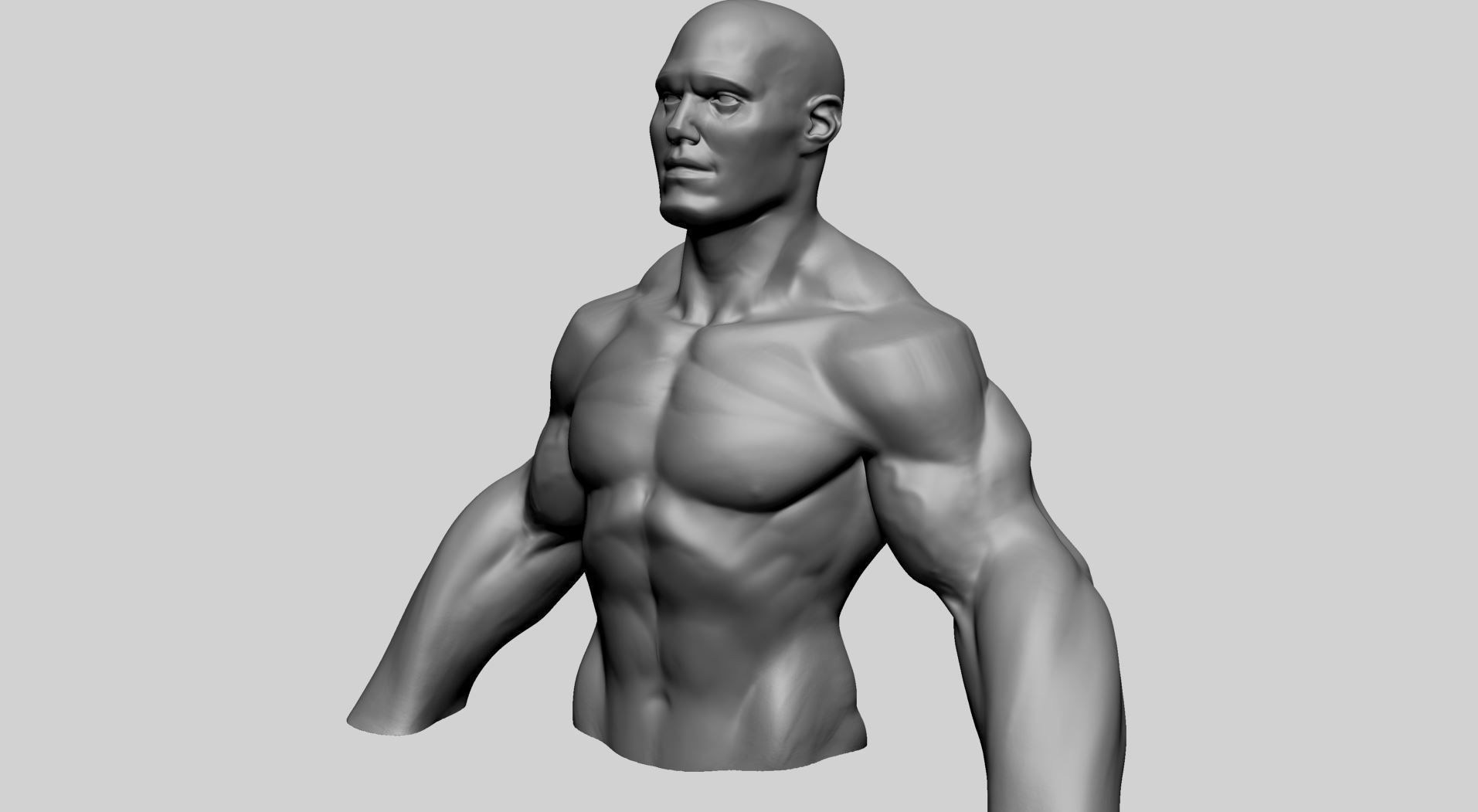 Stylized Male Upper Body 3D model_7