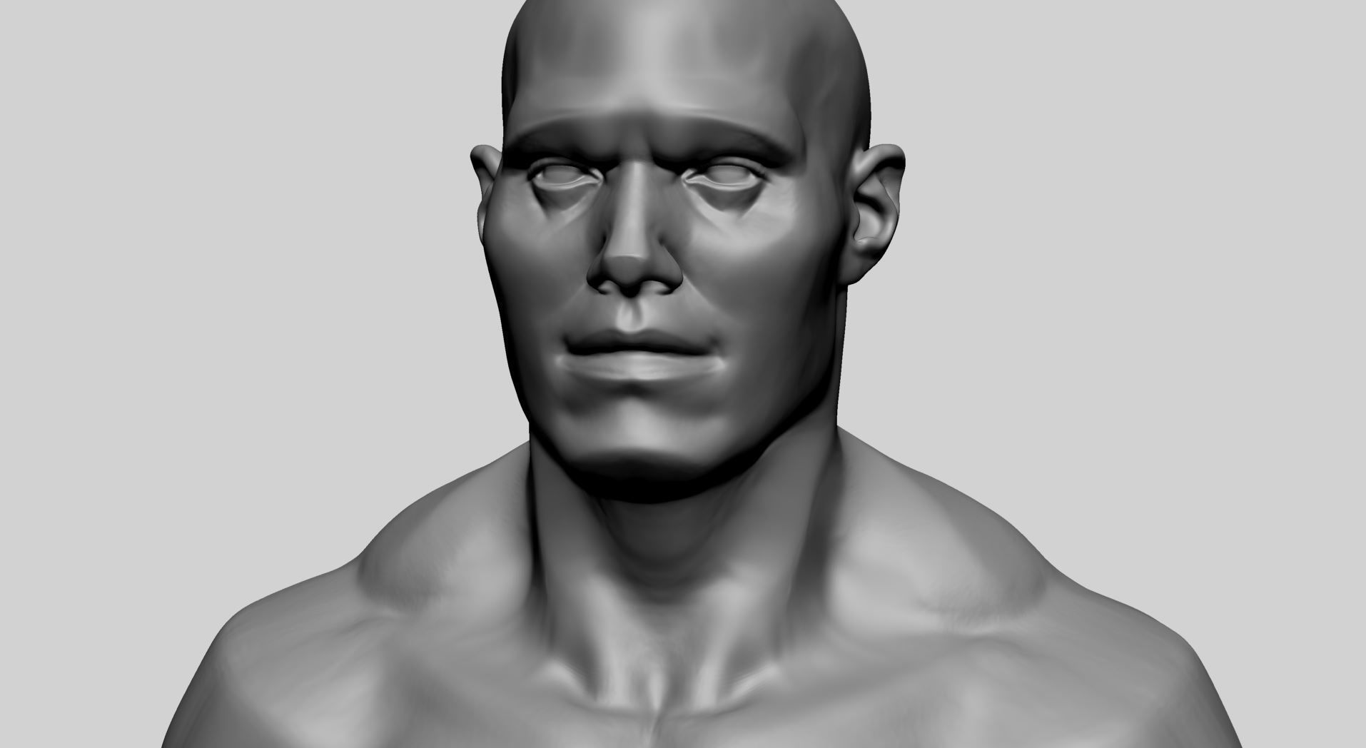 Stylized Male Upper Body 3D model_11