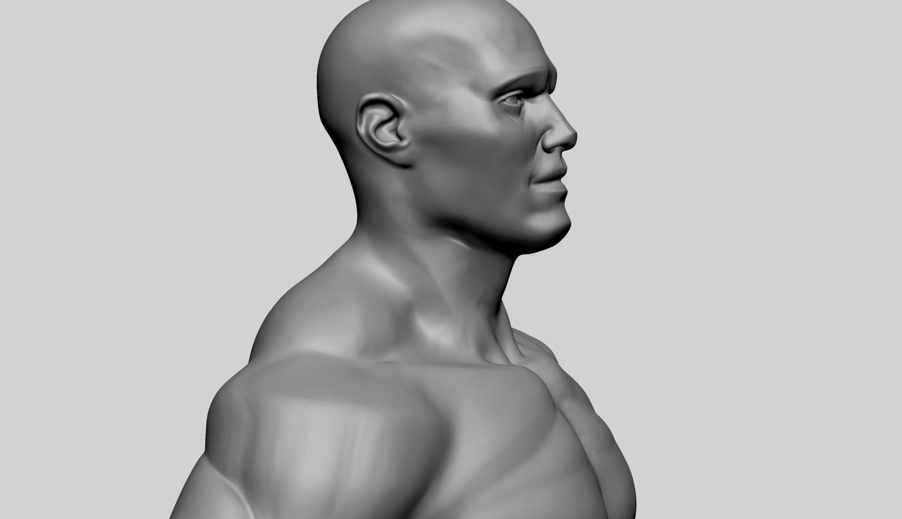 Stylized Male Upper Body 3D model_10