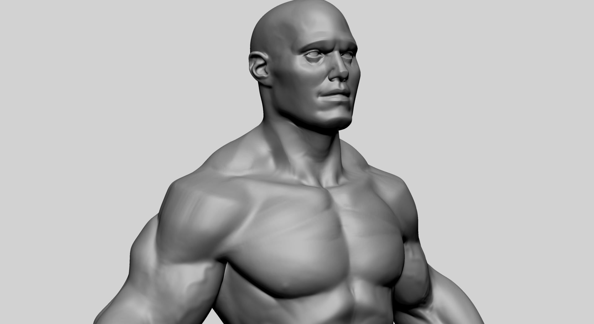 Stylized Male Upper Body 3D model_9