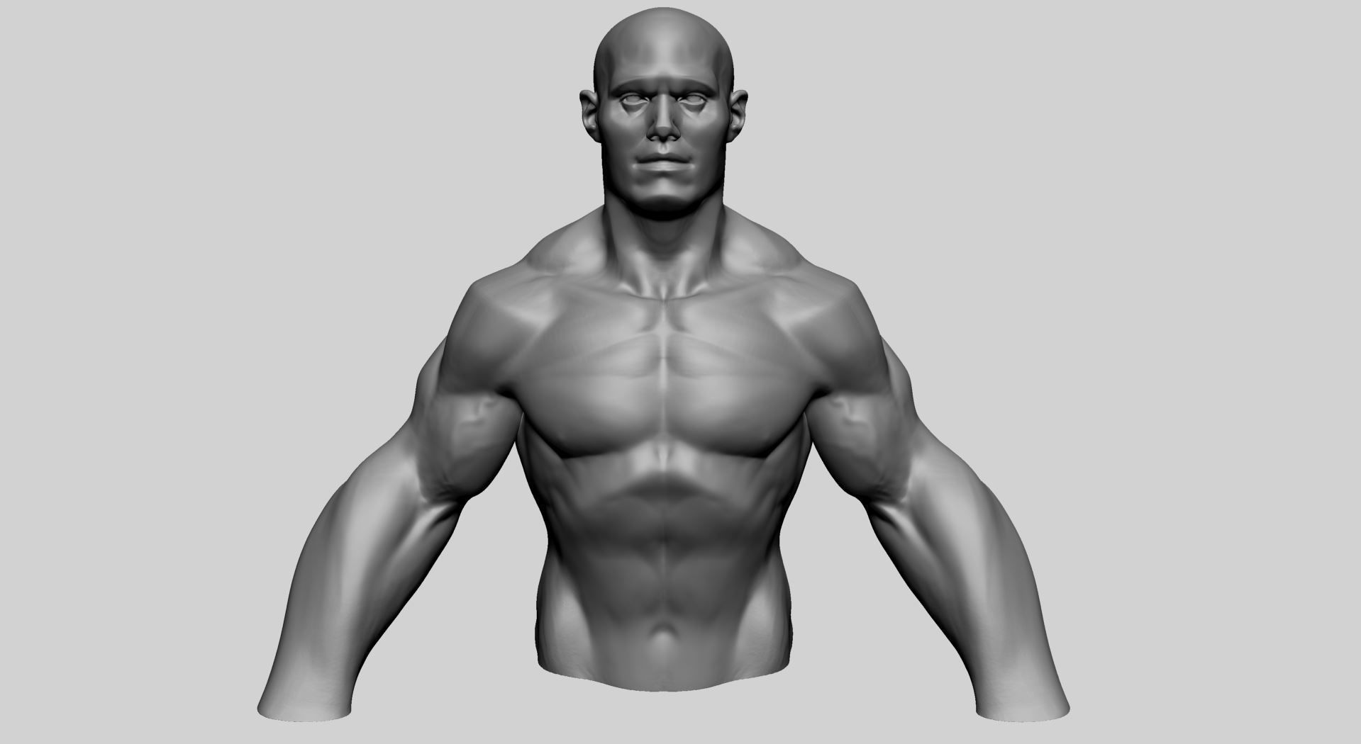 Stylized Male Upper Body 3D model_1