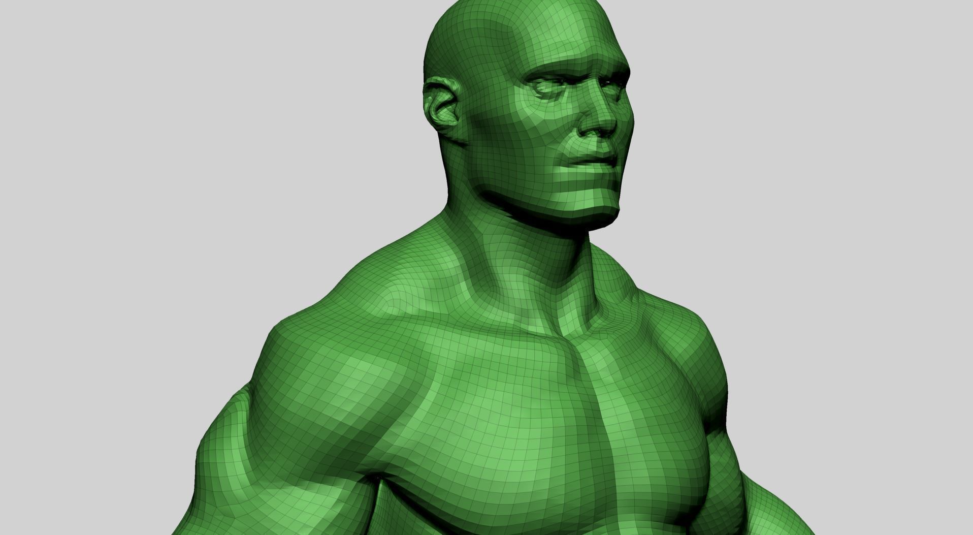 Stylized Male Upper Body 3D model_13