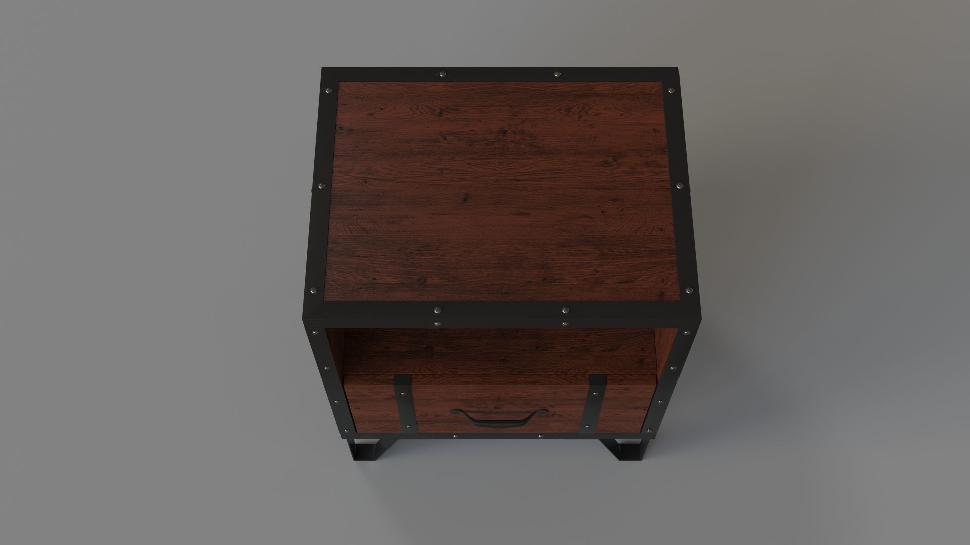 Carbon Loft Flinders Vintage Walnut Industrial End Table 3D model_3