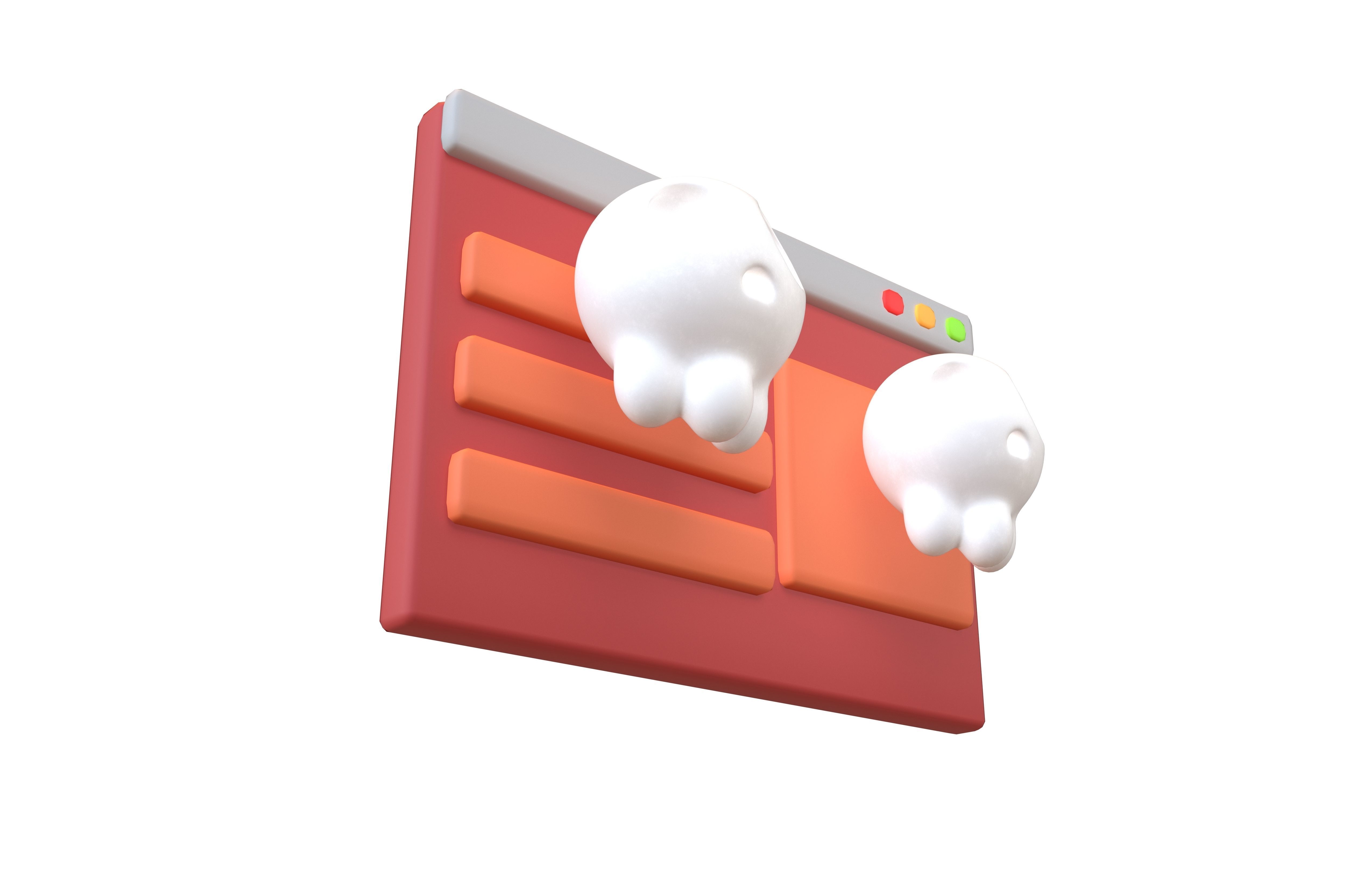 Malicious Website Icon v1 001 Low-poly 3D model_3