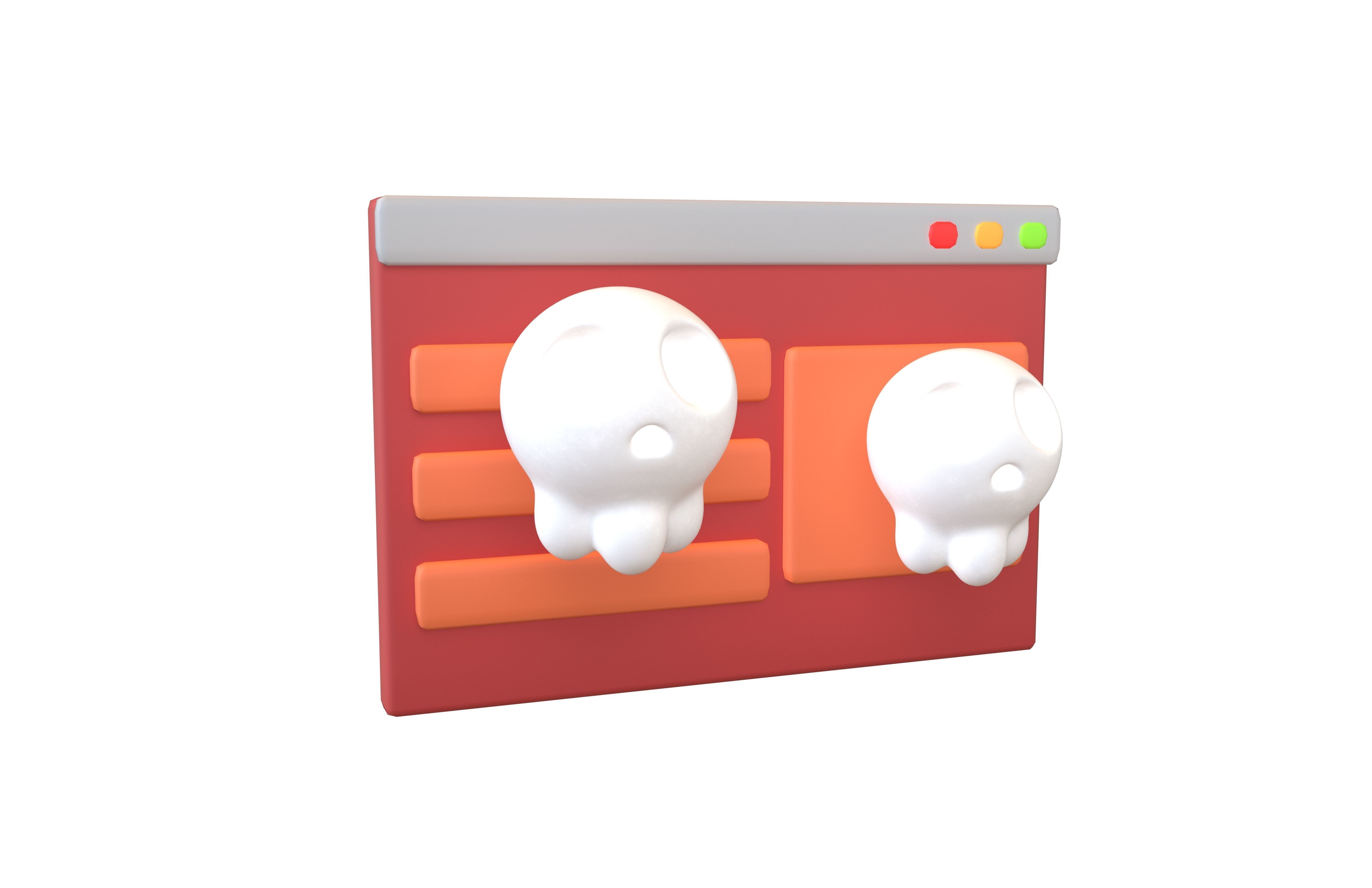 Malicious Website Icon v1 001 Low-poly 3D model_1