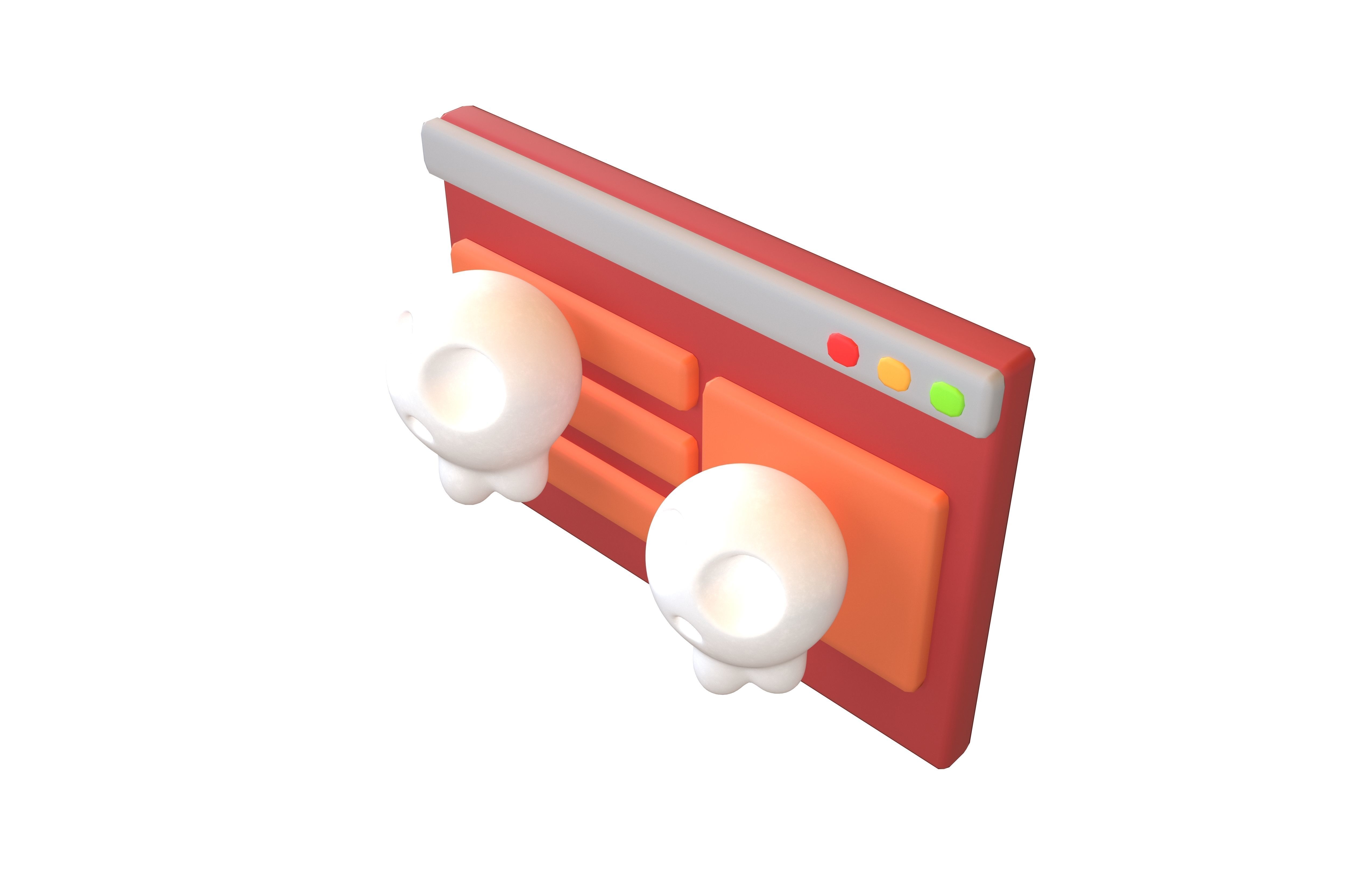 Malicious Website Icon v1 001 Low-poly 3D model_2
