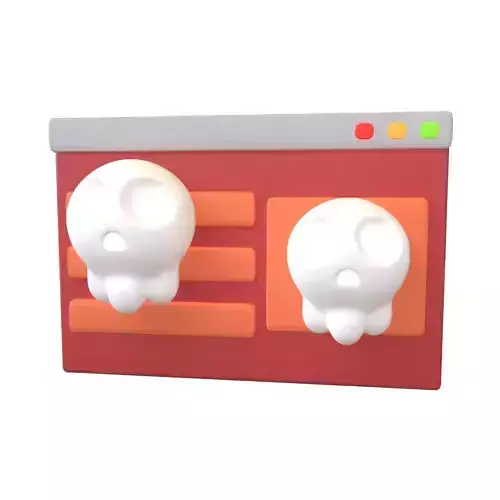 Malicious Website Icon v1 001 Low-poly 3D model