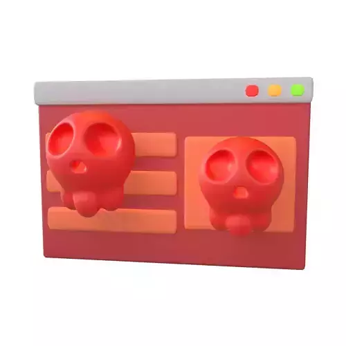 Malicious Website Icon v1 002 Low-poly 3D model
