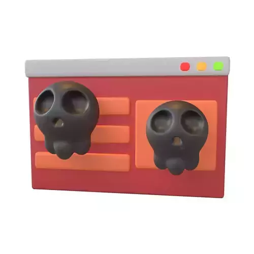 Malicious Website Icon v1 003 Low-poly 3D model