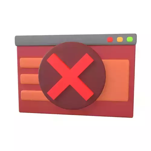 Malicious Website Icon v2 001 Low-poly 3D model
