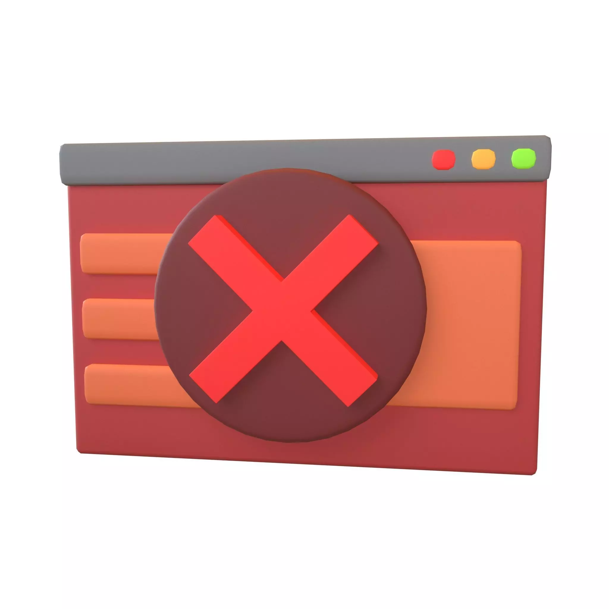 Malicious Website Icon v2 001 Low-poly 3D model_0