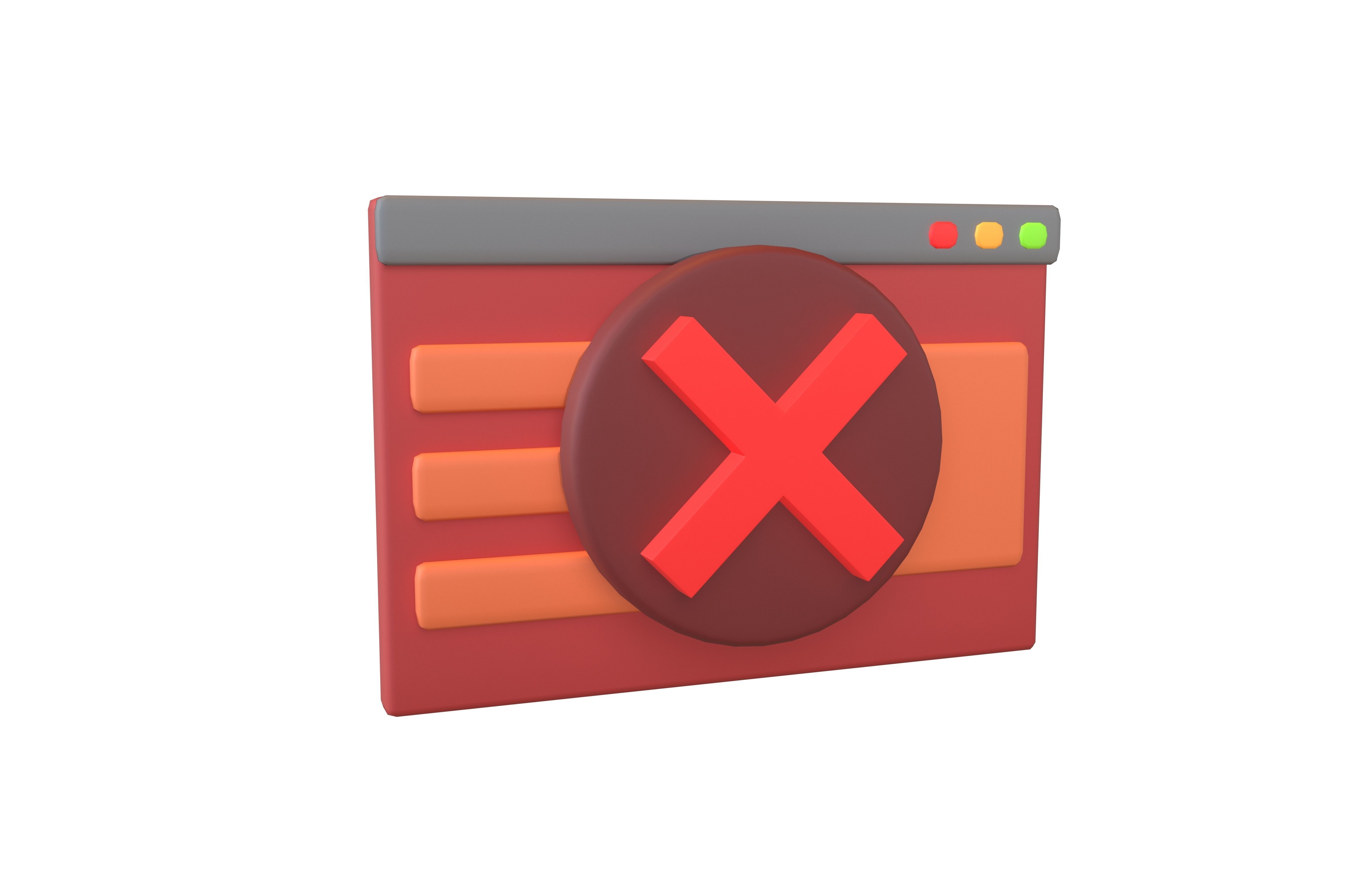 Malicious Website Icon v2 001 Low-poly 3D model_1