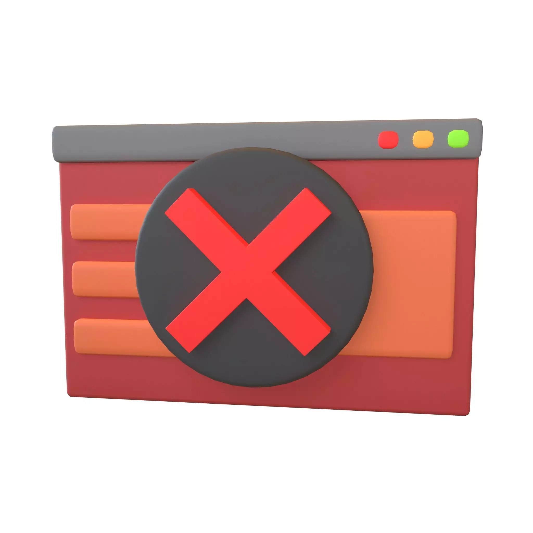 Malicious Website Icon v2 002 Low-poly 3D model_0