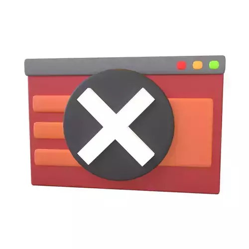 Malicious Website Icon v2 003 Low-poly 3D model