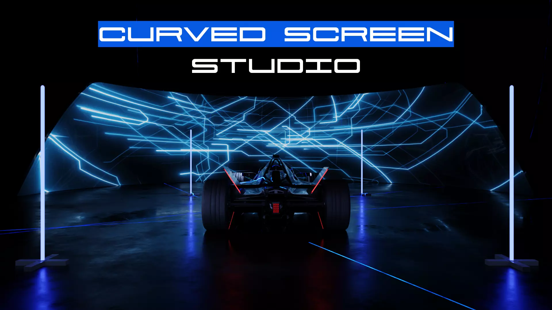 Curved screen studio 3D model_0