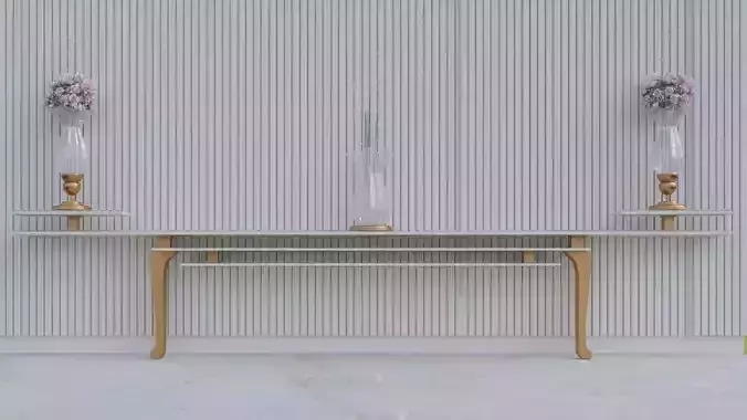 console table with flowers