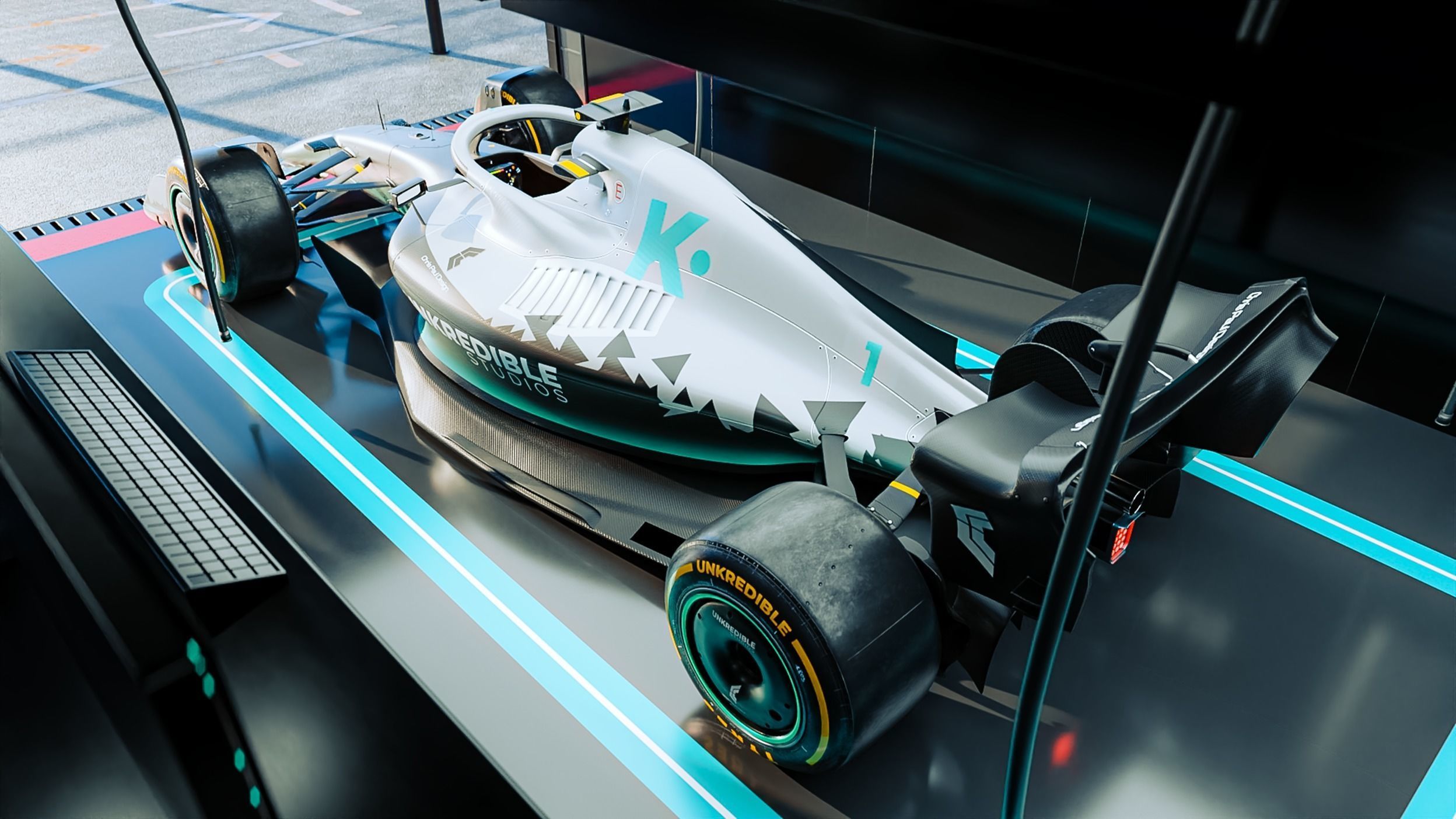 F1 Pitstop Garage 3D model_7
