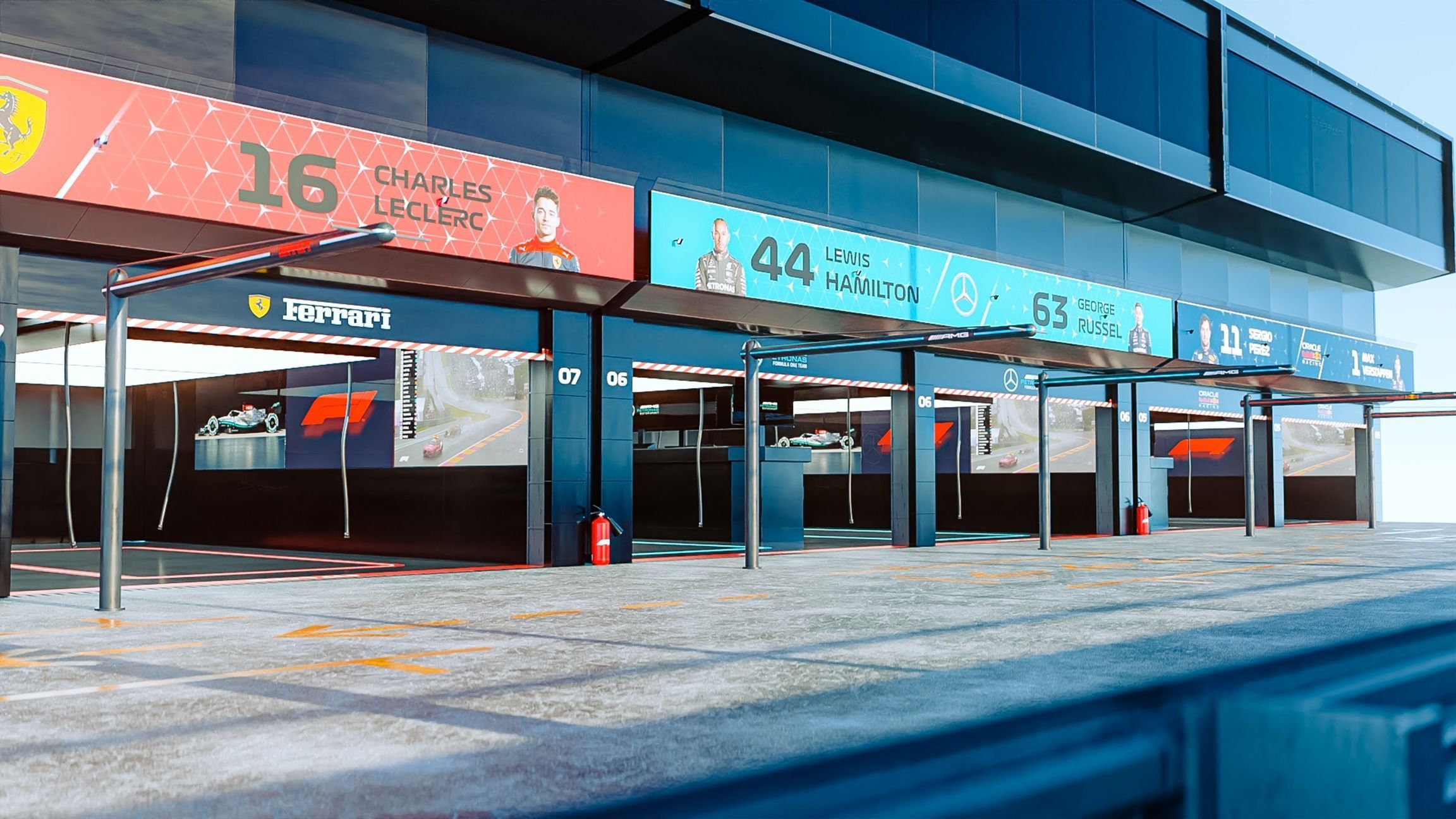 F1 Pitstop Garage 3D model_2