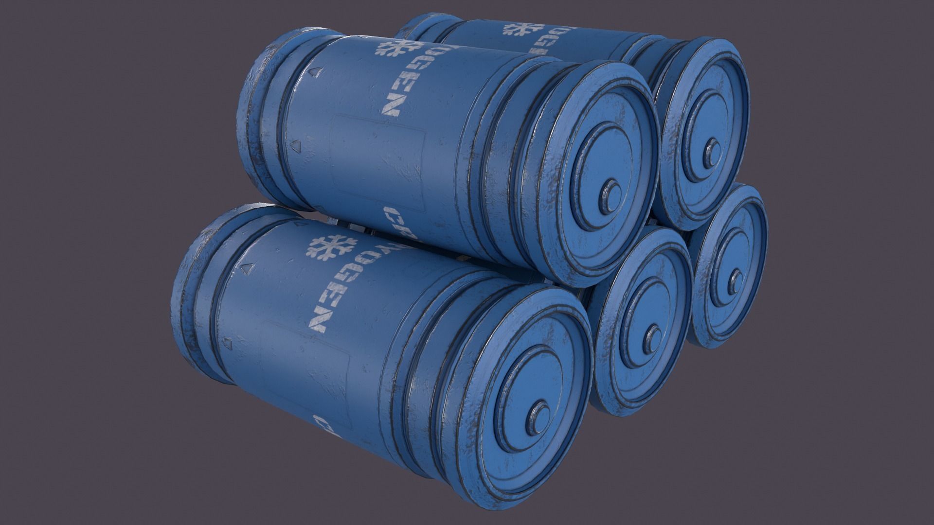 Sci-fi barrel Low-poly 3D model_18