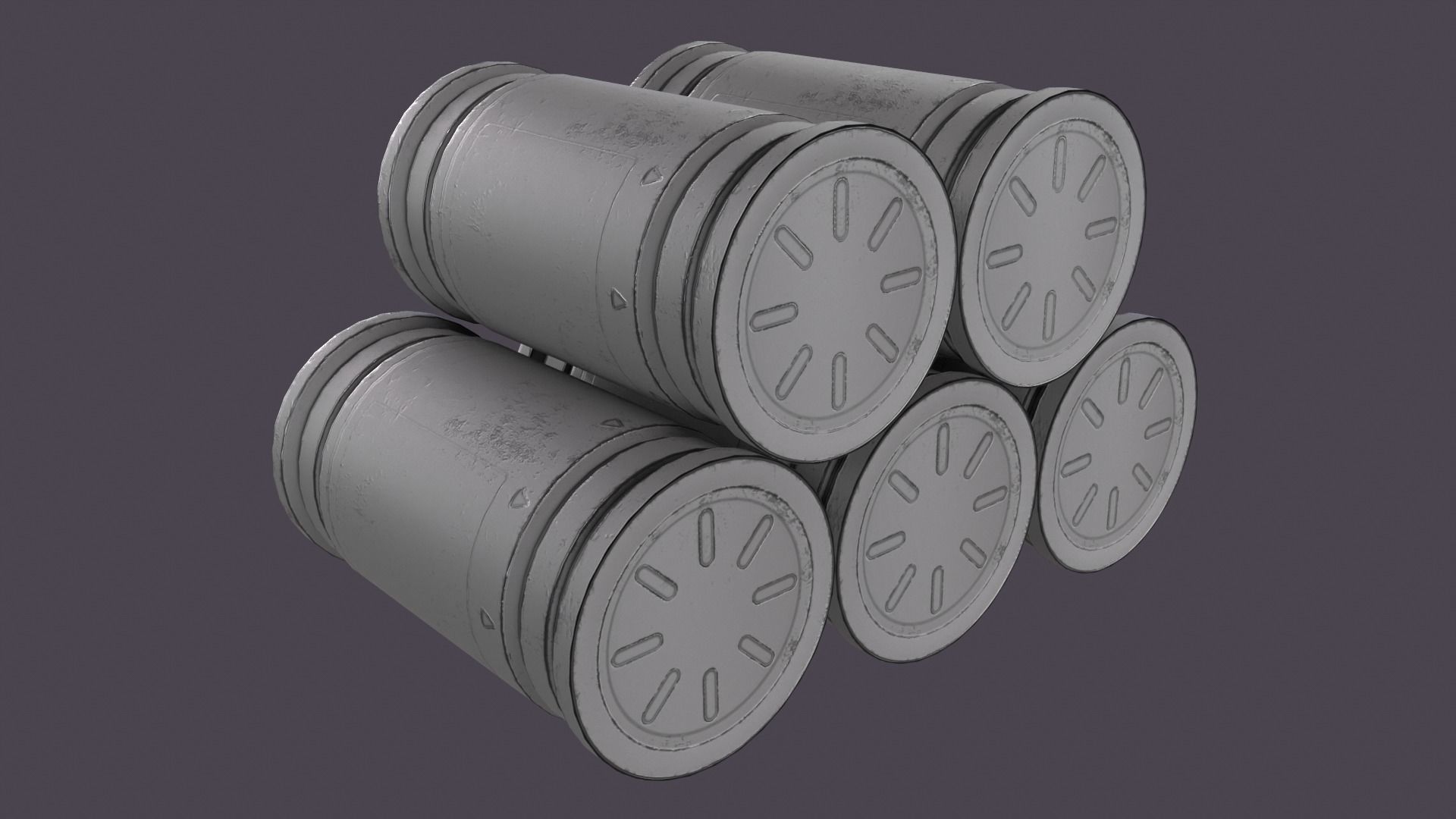 Sci-fi barrel Low-poly 3D model_15