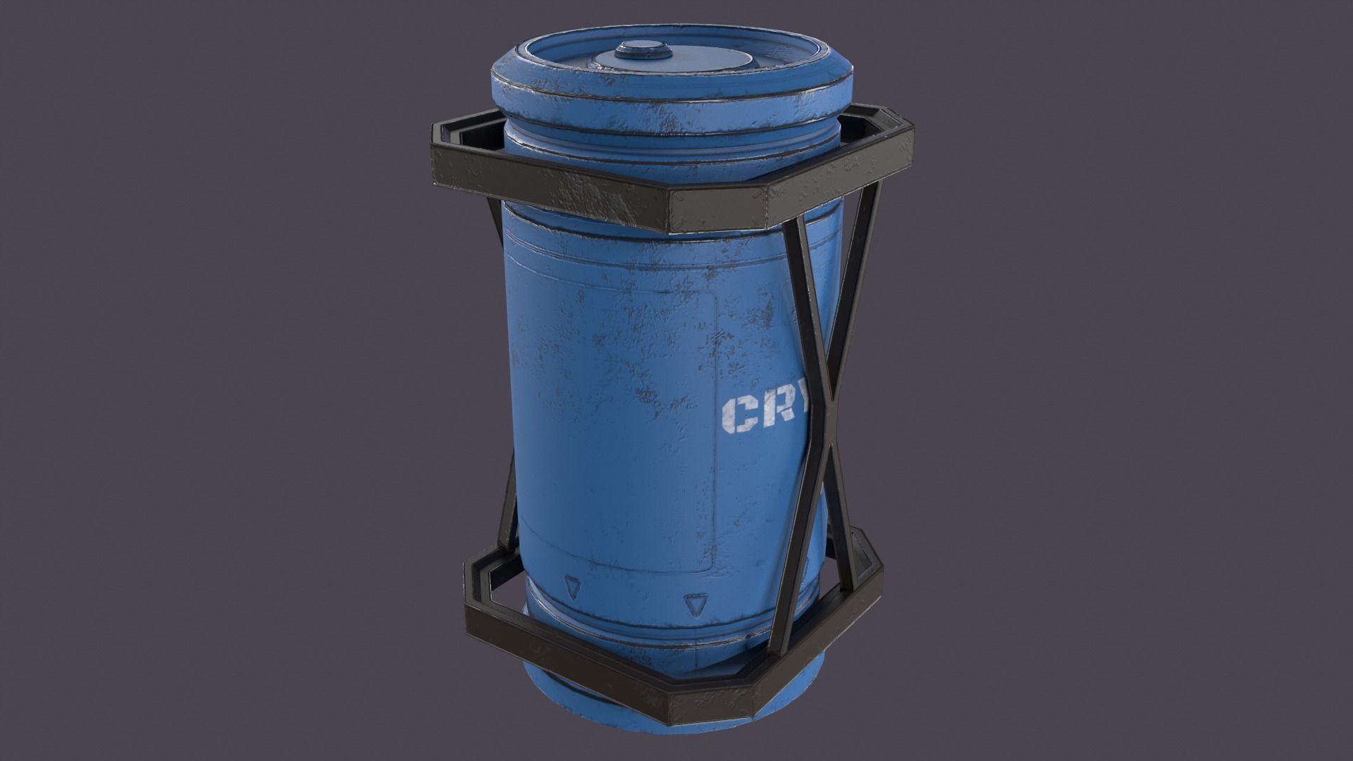Sci-fi barrel Low-poly 3D model_27