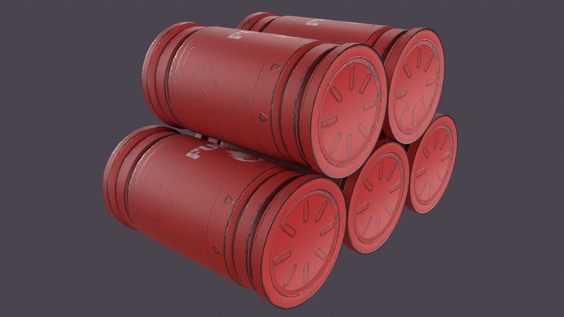 Sci-fi barrel Low-poly 3D model_17
