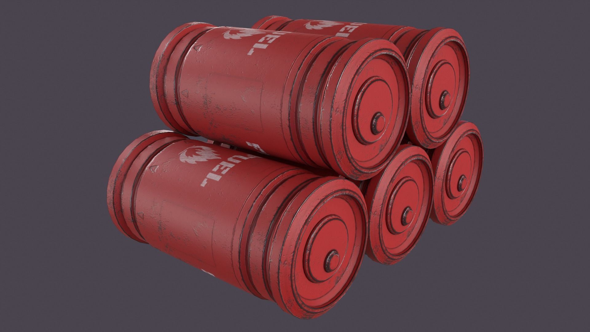 Sci-fi barrel Low-poly 3D model_16