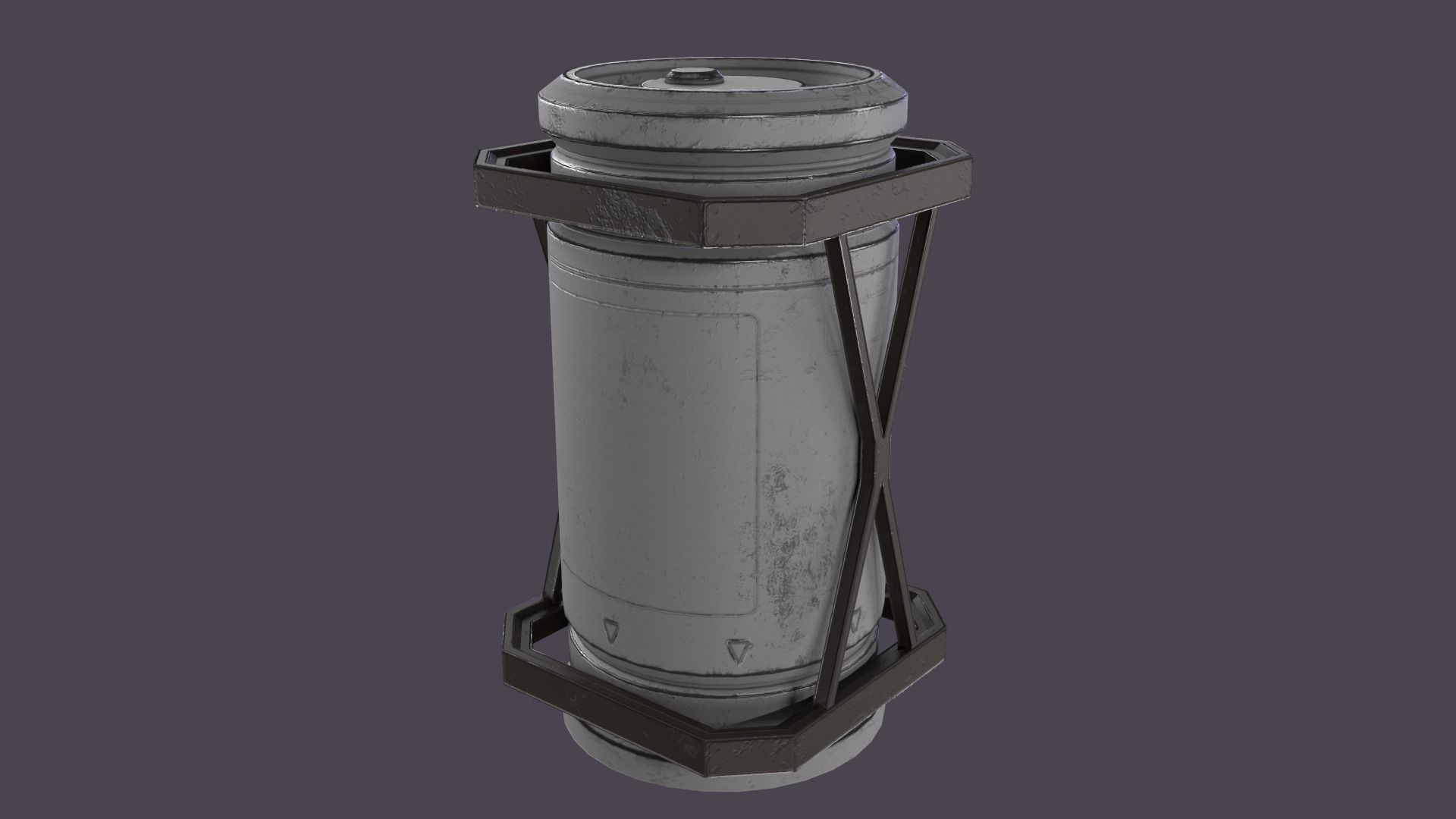 Sci-fi barrel Low-poly 3D model_23