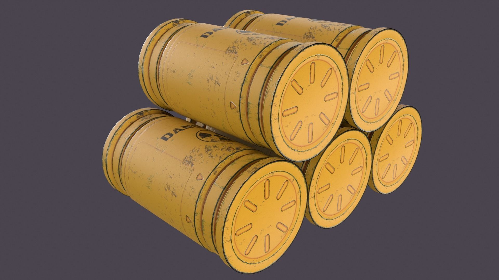 Sci-fi barrel Low-poly 3D model_21