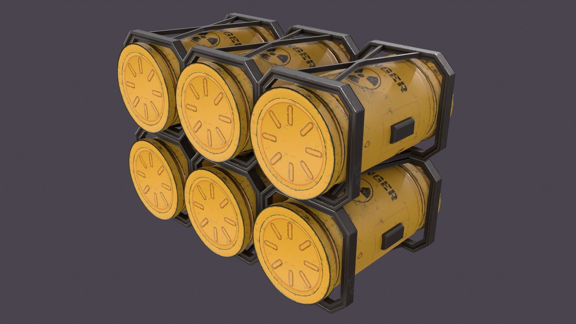 Sci-fi barrel Low-poly 3D model_13